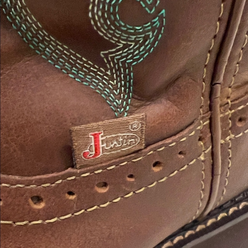 JUSTIN "Gypsy" Boots Women's Leather Cowgirl Embroidered Size 7.5B - Picture 4 of 16